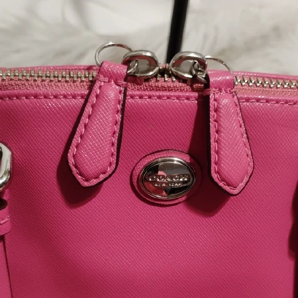 SALE! Authentic Coach Peyton Saffiano Cora Leather Domes Satchel W Strap - Picture 11 of 14